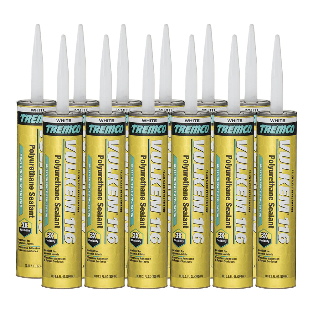 Tremco 356685 White Vulkem 116 General Purpose Textured Polyurethane Sealant- Box of 30