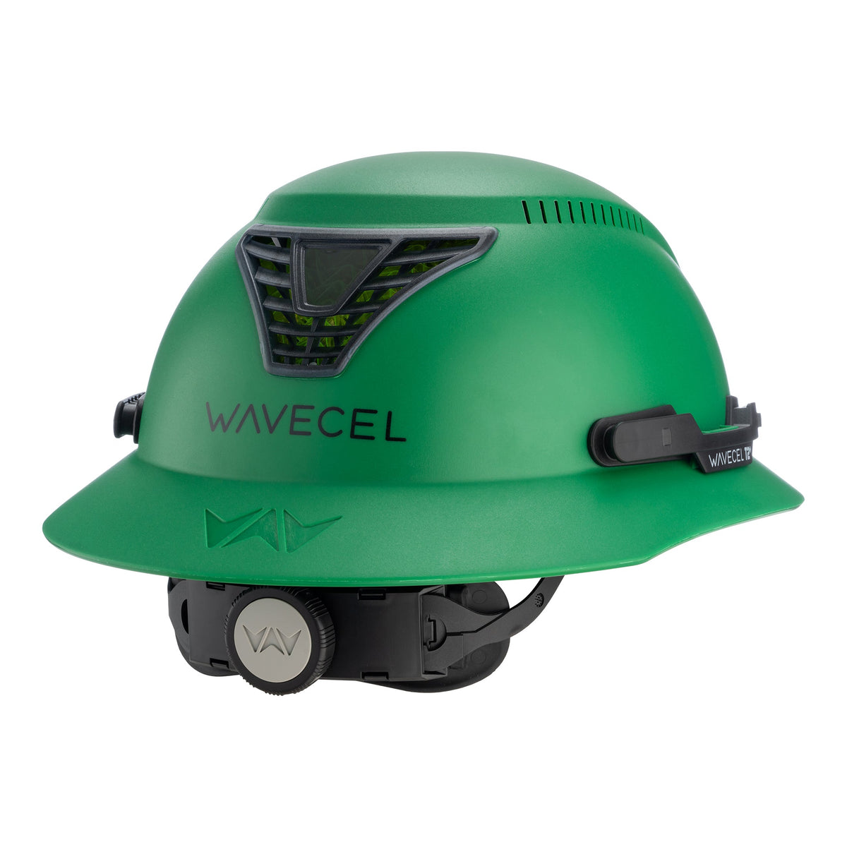 WaveCel T2+ MAX vented safety helmet, green, back three-quarter view