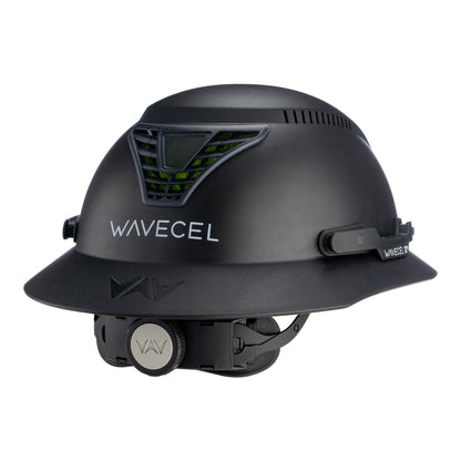 WaveCel T2+ MAX vented safety helmet, black, back three-quarter view