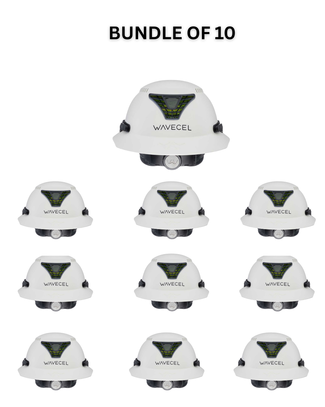WaveCel T2+ MAX Safety Helmet - White (CASE OF 10 QTY)