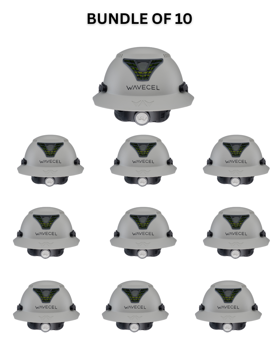 WaveCel T2+ MAX Safety Helmet - Gray (CASE OF 10 QTY)