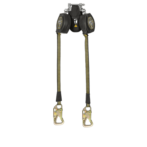 8' FT-X® EdgeCore™ Arc Flash Tie-Back Class 2 Leading Edge Personal SRL-P, Twin-leg with Steel 5k Snap Hooks with SpeedLink™ - 84008TP8S