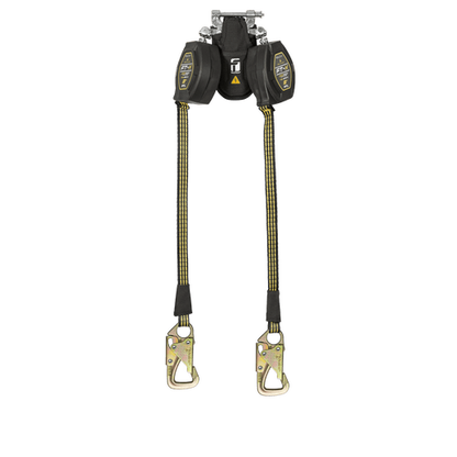 8' FT-X® EdgeCore™ Arc Flash Tie-Back Class 2 Leading Edge Personal SRL-P, Twin-leg with Steel 5k Snap Hooks with SpeedLink™ - 84008TP8S