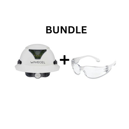 WaveCel Bundle & 12 Pairs Safety Glasses (WHITE)