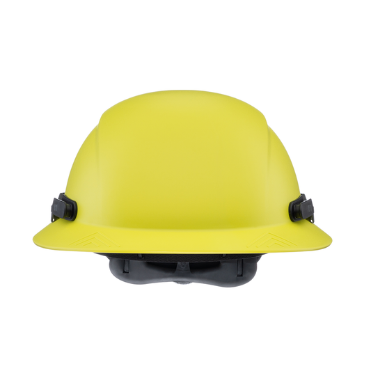 WaveCel T2+ MAX vented safety helmet, hi-vis yellow, front view