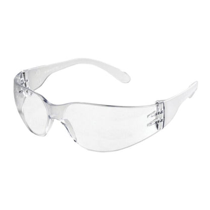 Sellstrom S70701 Safety Glasses, Anti-Scratch Hard Coating, Clear Lens, Rubberized Straight Temple Tips, Clear Frame, 12 Pairs/Pack