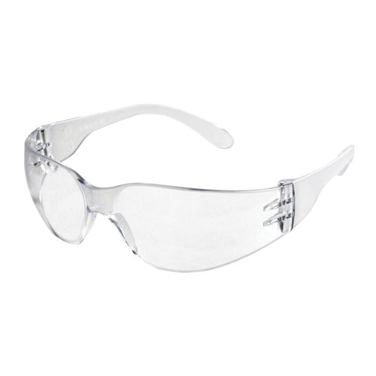 Sellstrom S70701 Safety Glasses, Anti-Scratch Hard Coating, Clear Lens, Rubberized Straight Temple Tips, Clear Frame, 12 Pairs/Pack